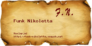 Funk Nikoletta névjegykártya
